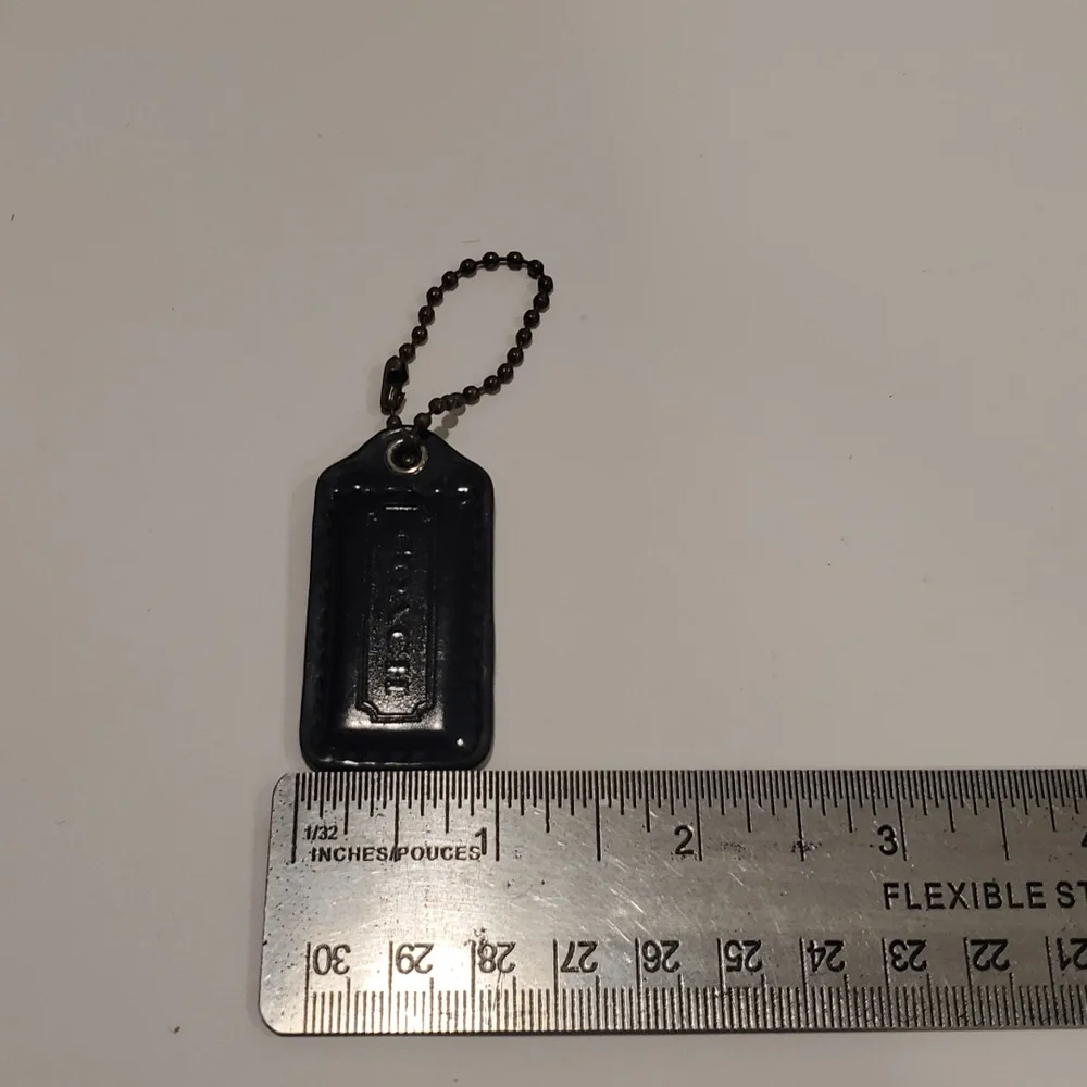 Coach Key Fob Purse Charm Leather Black
